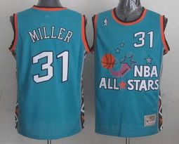 Indiana Pacers #31 Reggie Miller Throwback Light Blue 1996 All Star Authentic Stitched NBA jersey