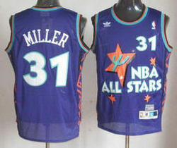 Indiana Pacers #31 Reggie Miller Throwback Purple 1995 All Star Authentic Stitched NBA jersey