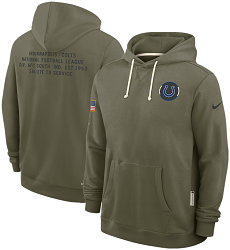 Indianapolis Colts Olive 2025 Salute To Service Pullover Hoodie
