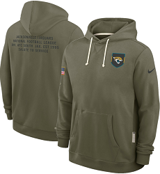 Jacksonville Jaguars Olive 2025 Salute To Service Pullover Hoodie