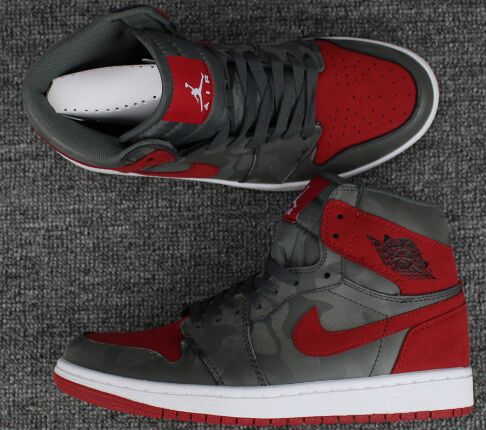 Jordan 1(I) Air Red Grey Camo Basketball shoes size 40-47