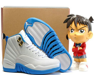 Jordan 12(XII) Authentic basketball shoes White Blue AAA 41~47 160728