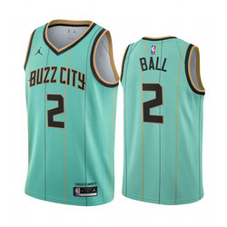 Jordan Charlotte Hornets #2 LaMelo Ball 20-21 City Authentic Stitched NBA Jersey
