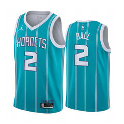 Jordan Charlotte Hornets #2 LaMelo Ball Teal 20-21 Authentic Stitched NBA Jersey