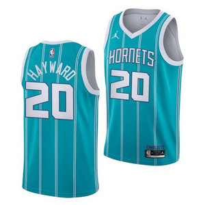 Jordan Charlotte Hornets #20 Gordon Hayward Blue Authentic Stitched NBA Jersey