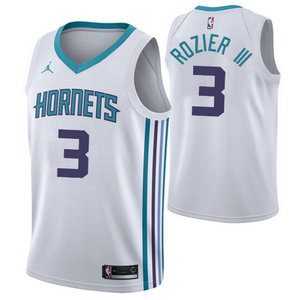 Jordan Charlotte Hornets #3 Terry Rozier III White Authentic Stitched NBA Jersey