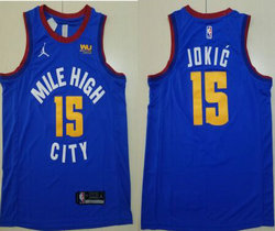 Jordan Denver Nuggets #15 Nikola Jokic Blue Game Authentic Stitched NBA Jersey