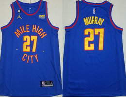 Jordan Denver Nuggets #27 Jamal Murray Blue 6 Patch 2022-23 With Advertising Authentic Stitched NBA Jersey