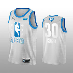 Jordan Golden State Warriors #30 Stephen Curry Gray 2022 All Star 75th anniversary Authentic Stitched NBA Jersey