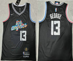 Nike Los Angeles Clippers #13 Paul George Black 2022-23 Authentic Stitched NBA jersey