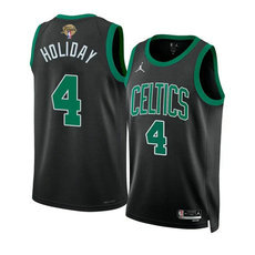 Jordon Boston Celtics #4 Jrue Holiday Black 2024 Finals Stitched Basketball Jersey