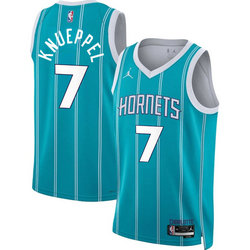Jordon Charlotte Hornets #7 Kon Knueppel Teal 2025 Draft Stitched Basketball Jersey
