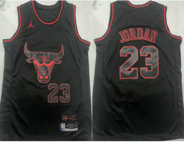 Jordon Chicago Bulls #33 Scottie Pippen Black Authentic Stitched NBA Jersey