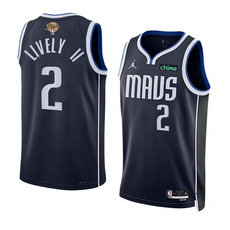 Jordon Dallas Mavericks #2 Dereck Lively II Navy 2024 Finals Stitched Basketball Jersey