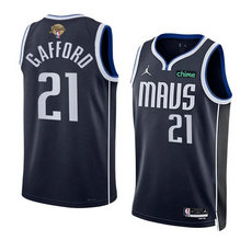 Jordon Dallas Mavericks #21 Daniel Gafford Navy 2024 Finals Stitched Basketball Jersey