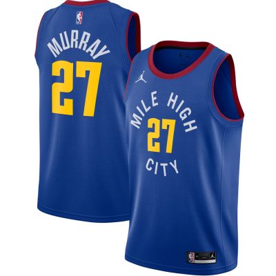 Jordan Denver Nuggets #27 Jamal Murray Blue 20-21  Authentic Stitched NBA Jersey