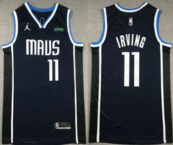 Jordon Nike Dallas Mavericks #11 Kyrie Irving Navy With Advertising Authentic Stitched NBA Jersey