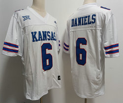 Kansas Jayhawks #6 Jalon Daniels White 2023 College Football Jersey