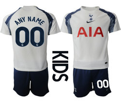 Kids 2025-26 Tottenham Hotspur Custom Any Name Home Soccer Club Jersey