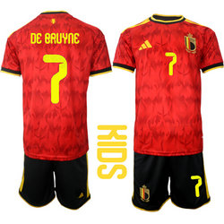 Kids Belgium #7 DeBauyne Home 2026 World Cup Soccer jersey