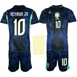 Kids Brazil #10 Neymar Jr Away 2026 World Cup Soccer jersey
