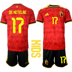 Kids Colombia #17 De Ketelae Home 2026 World Cup Soccer jersey