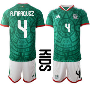 Kids Mexico #4 R.Marquez home 2026 World Cup Soccer jerseys