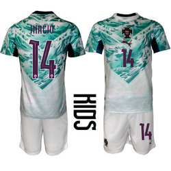 Kids Portugal #14 Inacio Neves Away 2026 World Cup Soccer jersey