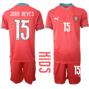 Kids Portugal #15 Joao Neves Home 2026 World Cup Soccer jersey