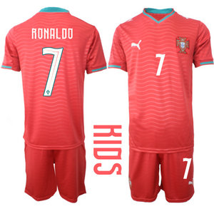 Kids Portugal #7 Ronaldo Home 2026 World Cup Soccer jersey