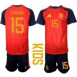 Kids Spain #15 Cubarsi 2026 World Cup Soccer jersey