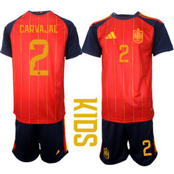 Kids Spain #2 Carvajal 2026 World Cup Soccer jersey