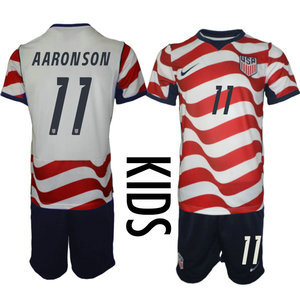Kids United States #11 AAronson Home 2026 World Cup Soccer jersey