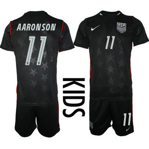 Kids United States #11 Aaronson Away 2026 World Cup Soccer jersey