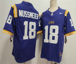 LSU Tigers #18 Garrett Nussmeier Purple Authentic Stitched NCAA Jersey