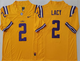 LSU Tigers #2 Kyren Lacy Nike Yellow F.U.S.E. Stitched Football Jersey