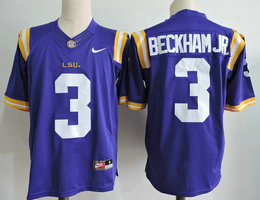 LSU Tigers #3 Odell Beckham Jr Purple Stitched NCAA Jersey