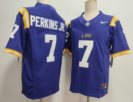 LSU Tigers #7 Harold Perkins Jr. Purple Vapor Untouchable College Football Jersey
