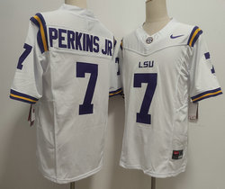 LSU Tigers #7 Harold Perkins Jr. White Vapor Untouchable College Football Jersey