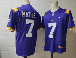 LSU Tigers #7 Tryann Mathieu Purple Vapor Untouchable College Football Jersey