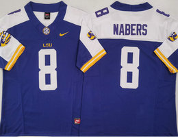 LSU Tigers #8 Malik Nabers Purple 2024 College Football Jersey