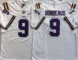 LSU Tigers #9 Joe Burreaux White Vapor Untouchable Authentic Stitched NCAA Jersey