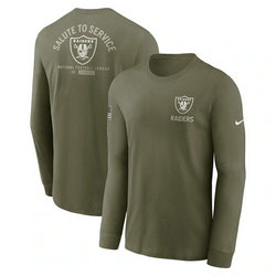 Las Vegas Raiders Olive 2025 Salute To Service Sideline Long Sleeve T-Shirt