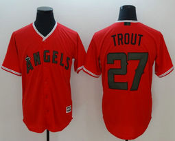 Los Angeles Angels of Anaheim #27 Mike Trout 2018 Memorial Day Authentic Stitched MLB jersey