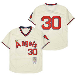 Los Angeles Angels of Anaheim #30 Nolan Ryan Cream 1973 Throwback Authentic Stitched Baseball Jersey