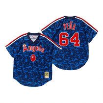 Los Angeles Angels of Anaheim #64 Felix Pena Navy BAPE x Mitchell & Ness Jersey