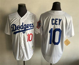 Los Angeles Dodgers #10 Ron Cey White Throwback Authentic Stitched MLB jersey