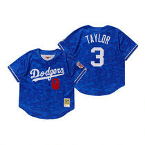Los Angeles Dodgers #3 Chris Taylor BAPE x Mitchell & Ness Blue Jersey