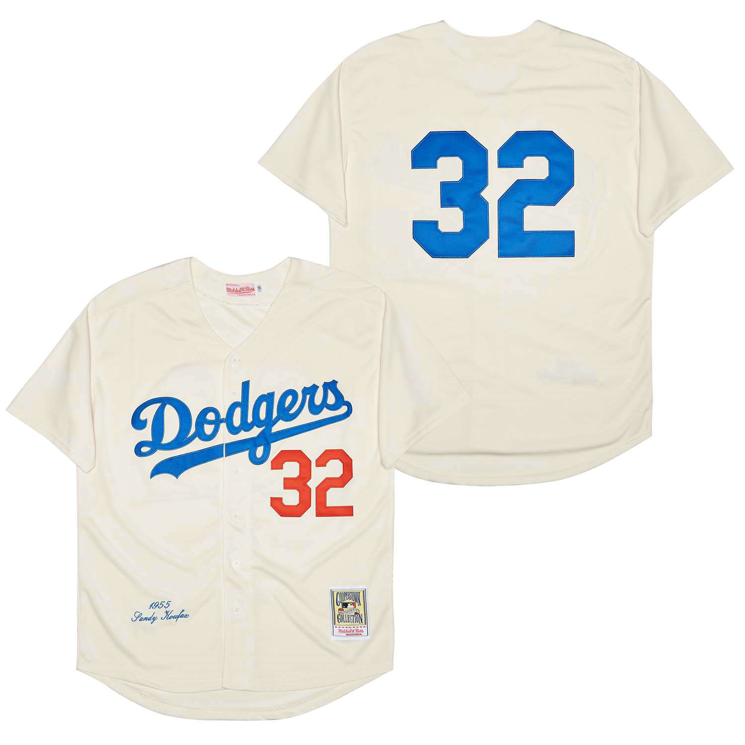 Los Angeles Dodgers #32 Sandy Koufax Cream 1995 Throwback Authentic Stitched MLB jersey