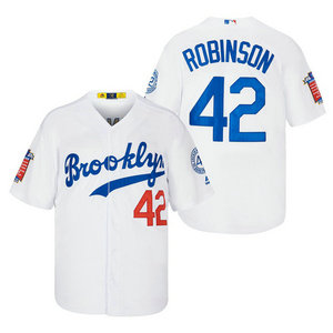 Los Angeles Dodgers #42 Jackie Robinson White honor Throwback Authentic Stitched MLB jersey